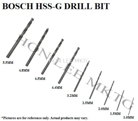 HSS-G DRILL BIT [1MM/1.5MM/2MM/2.5MM/3.2MM/4.4MM/4.5MM//4.8MM/5.5MM] 