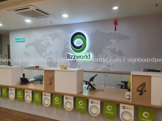 Bzz world aluminum 3D led backlit lettering logo signbaord singage klang kuala lumpur 