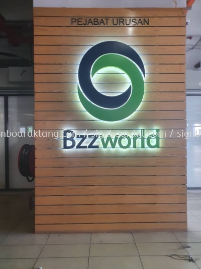 Bzz world aluminum 3D led backlit lettering logo signbaord singage klang kuala lumpur 