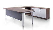 L shape table with Rumex leg and credenza cabinet Office desk Office table Office Director Table