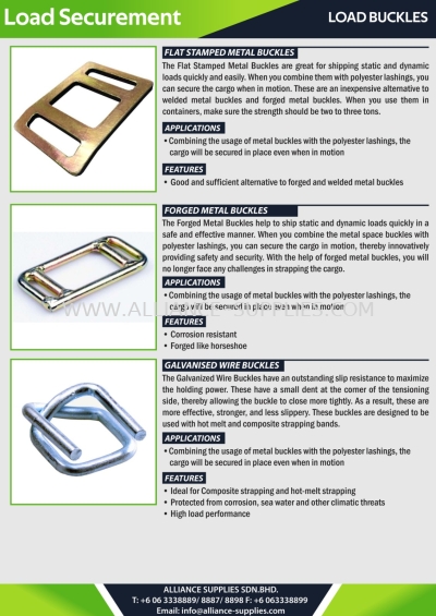 Load Buckles - Flat Stamped Metal Buckles / Forged Metal Buckles / Galvanised Wire Buckles