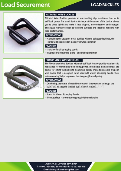 Load Buckles - Phosphated Wire Buckles / Nitrated Wire Buckles