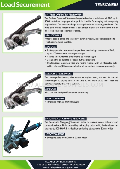 Tensioner - Battery Operated Tensioner / Leverage Tensioners / Pneumatic Strapping Tensioner