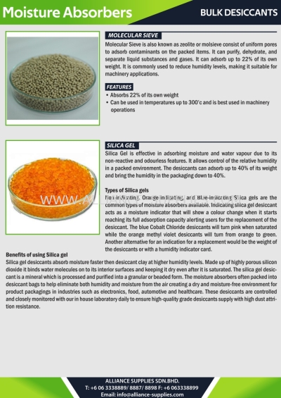 Bulk Desiccants - Molecular Sieve / Silica Gel