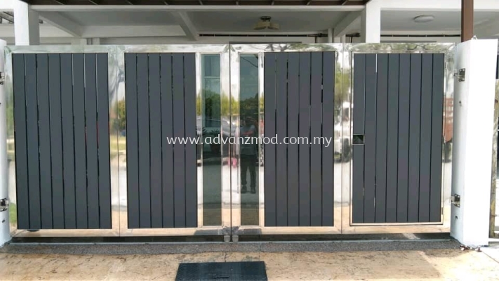 6ft Height Stainless Steel Folding Gate With Aluminium Panels 