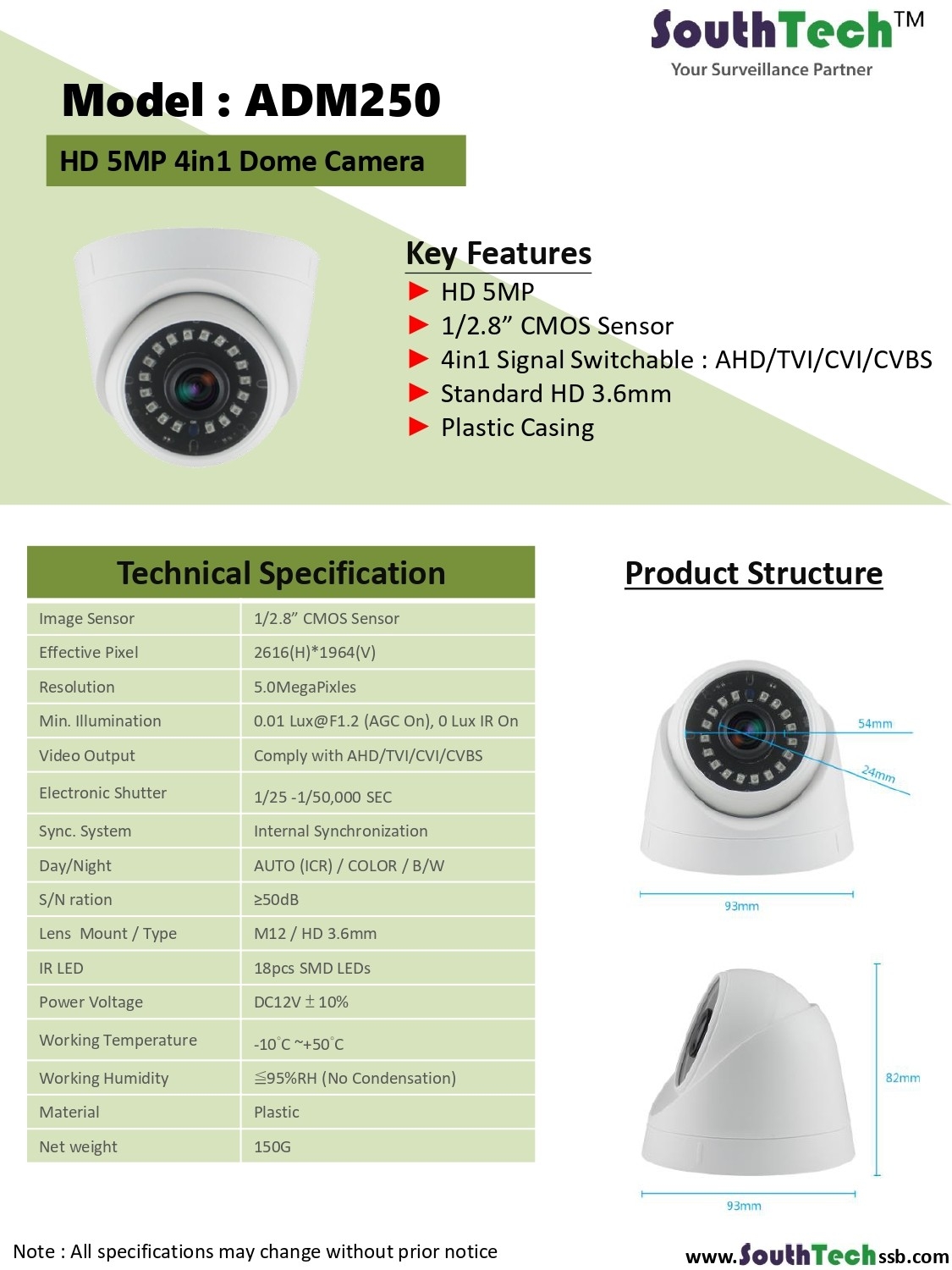 South Tech CCTV ͷ -   ADM250 CCTV Camera · ƷĿ¼