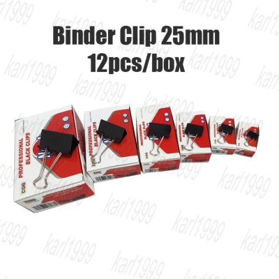 Binder clips 25mm / double clips (12 pcs / box)