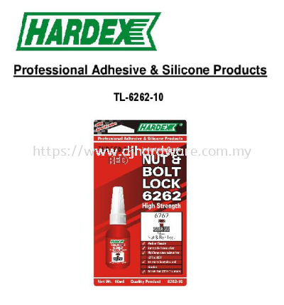 HARDEX PROFESSIONAL ADHESIVE & SILICONE PRODUCTS NUT LOCK RED TL6262-10 (WS)