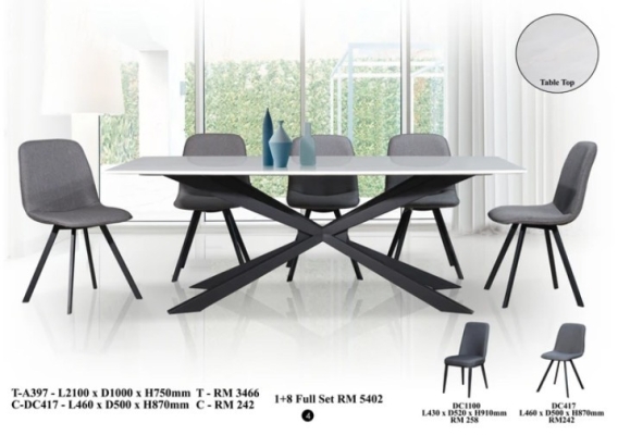 Long Marble Dining Set T-A397