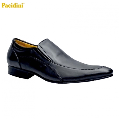 MEN SLIP ON LEATHER SHOE (MM 6419-BK) (SEL.X)