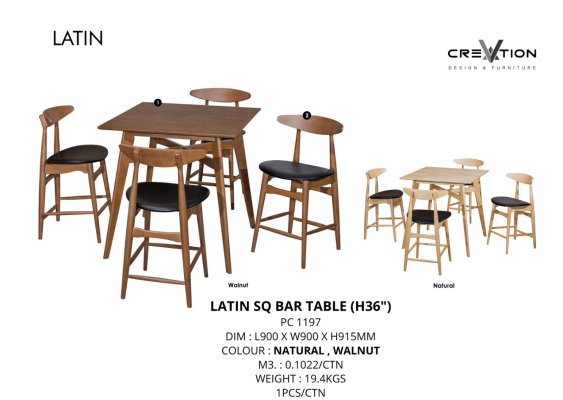 Latin SQ Bar Table (H36)