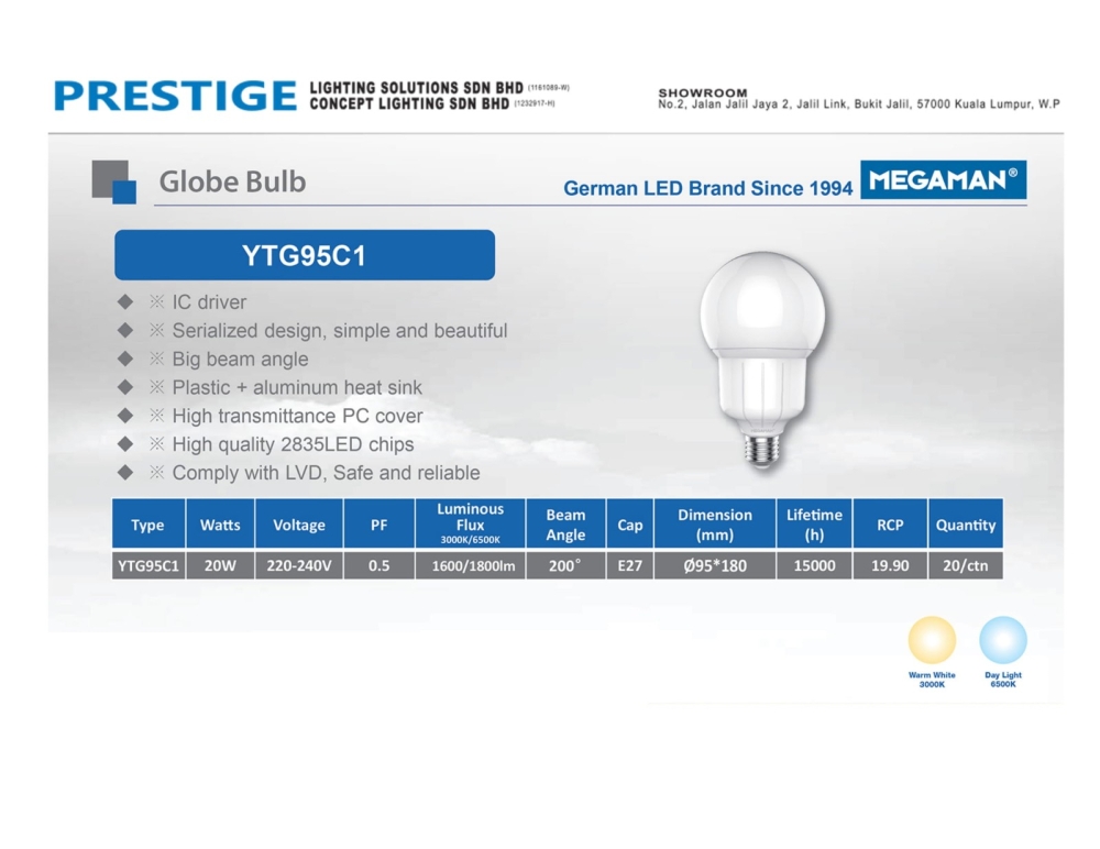 PRESTIGE MINI LED STICK BULB E14 4W PLS4E14STIK PRESTIGE Selangor,  Malaysia, Kuala Lumpur (KL), Seri Kembangan Supplier, Suppliers, Supply,  Supplies