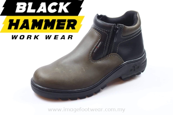 BLACK HAMMER Low Cut Zip On Men Safety Shoes BH2885 -KHAKI Colour