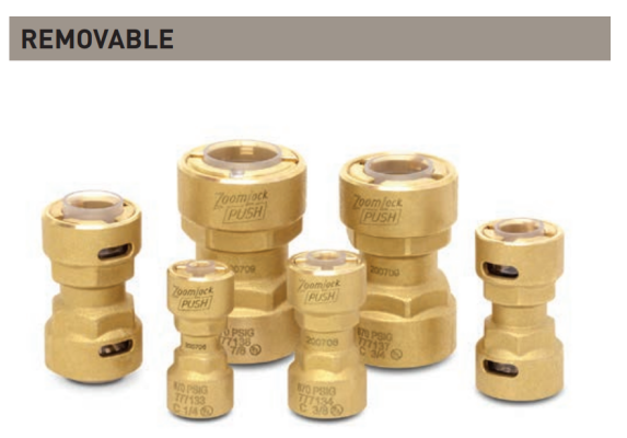 ZoomLock Push Removable Couplings (1/4") 