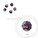 Bling Ball, 6mm, B012 Amethyst + Light Amethyst, 5pcs:pack