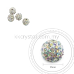 Bling Ball, 10mm, A101, Rainbow White, 4pcs:pack