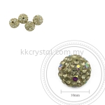 Bling Ball, 10mm, C027, Jonquil + Rainbow DOT, 4pcs:pack