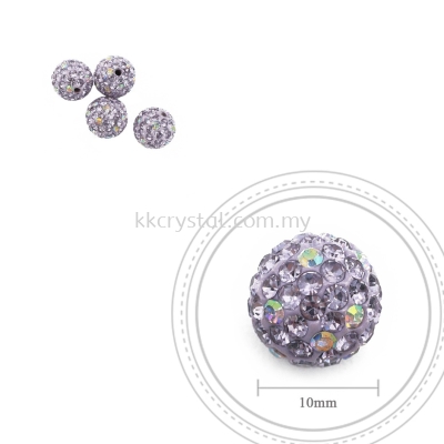 Bling Ball, 10mm, C014, Violet + Rainbow DOT, 4pcs:pack