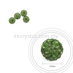 Bling Ball, 10mm, A024, Peridot, 4pcs:pack