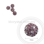 Bling Ball, 10mm, C011, Light Amethyst + Rainbow DOT, 4pcs:pack