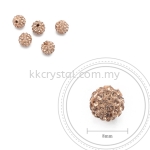 Bling Ball, 8mm, A003, Light Peach, 5pcs:pack