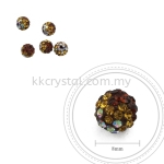 Bling Ball, 8mm, B031, Dark Brown + Topaz + Rainbow White, 5pcs:pack