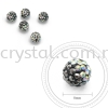 Bling Ball, 8mm, B036, Jet Hematite + Rainbow White, 5pcs:pack 08mm Bling Ball