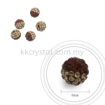 Bling Ball, 8mm, B029, Dark Brown + Light Brown, 5pcs:pack