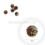 Bling Ball, 8mm, B124, Dark Brown + Light Brown + Rainbow White, 5pcs:pack