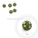 Bling Ball, 8mm, C026, Olivine + Rainbow DOT, 5pcs:pack