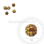 Bling Ball, 6mm, B031 Topaz + Light Brown, 5pcs:pack