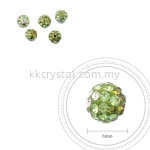 Bling Ball, 6mm, B026 Olivine + Peridot + Crystal AB, 5pcs:pack