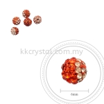 Bling Ball, 6mm, B007 Hyacinth + Light Peach, 5pcs:pack