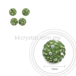 Bling Ball, 10mm, C023, Peridot + Rainbow DOT, 4pcs:pack