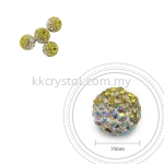 Bling Ball, 10mm, B027, Citrine + Jonquil + Rainbow White, 4pcs:pack