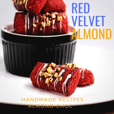 Kuih Raya Ita Delight Red Velvet Almond Cookies