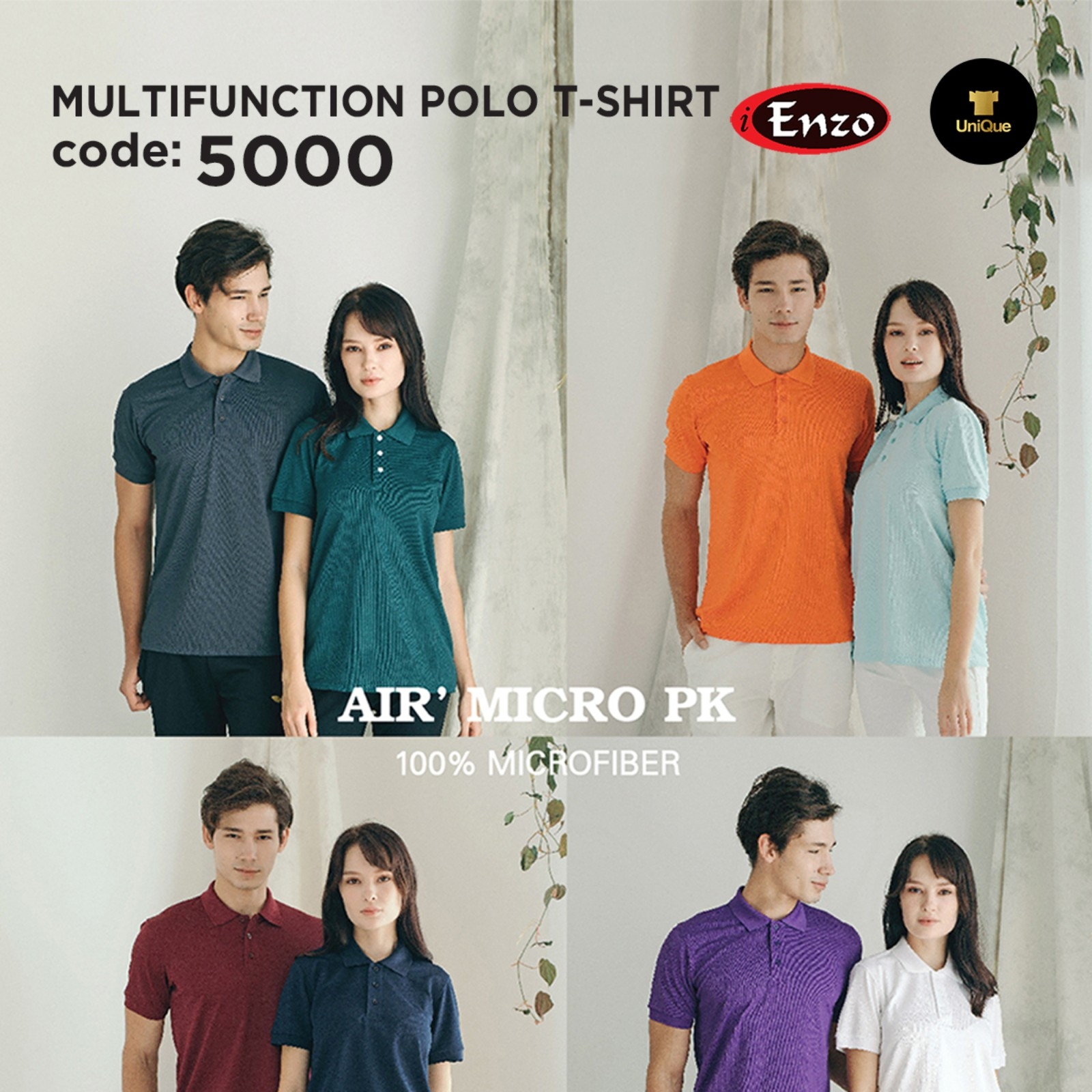 Air Micro Collar T-shirt | Plain Polo T-shirt | Adult 5000
