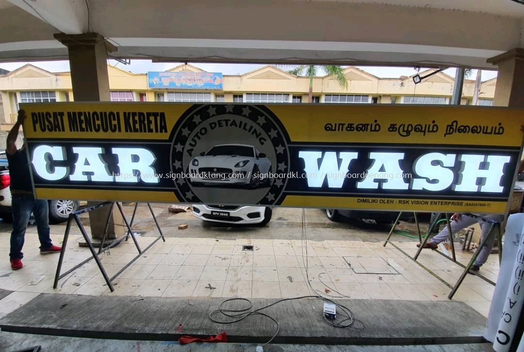 Car Wash 3d Aluminum Box Up Lettering Led Frontlit Signage Signbaord At Klang Sentosa 3d Led Signage Klang Malaysia Supplier Supply Manufacturer Great Sign Advertising M Sdn Bhd