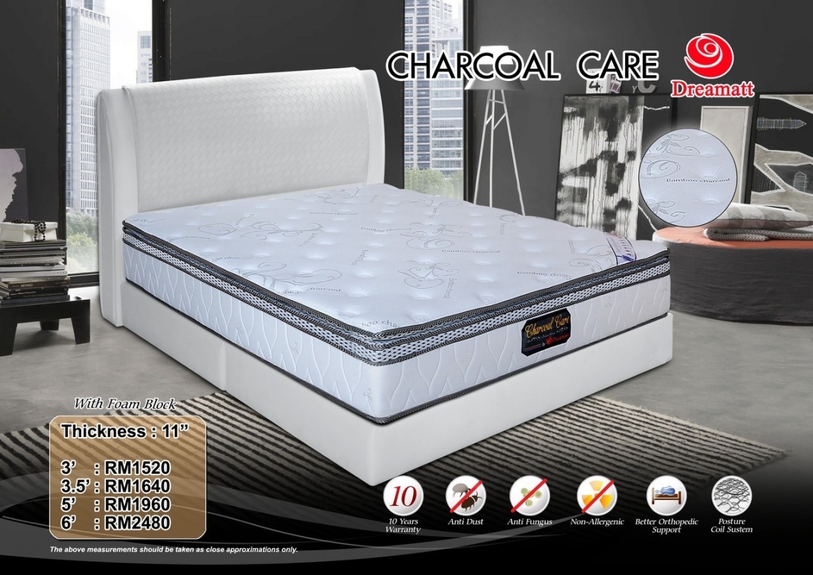 Dreamatt Mattress -Charcoal Care Mattress Furniture Choose Sample / Pattern Chart