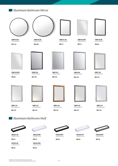 Bathroom Mirror Catalog