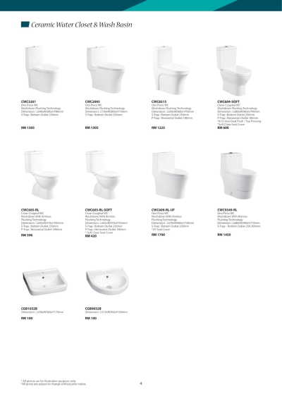 Cabana Water Closet & Basin Catalog