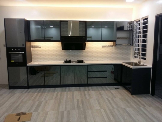 Grey Mirror with Quartz Stone Table Top 