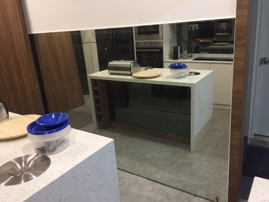 Wall kitchen mirror ( grey and clear)   