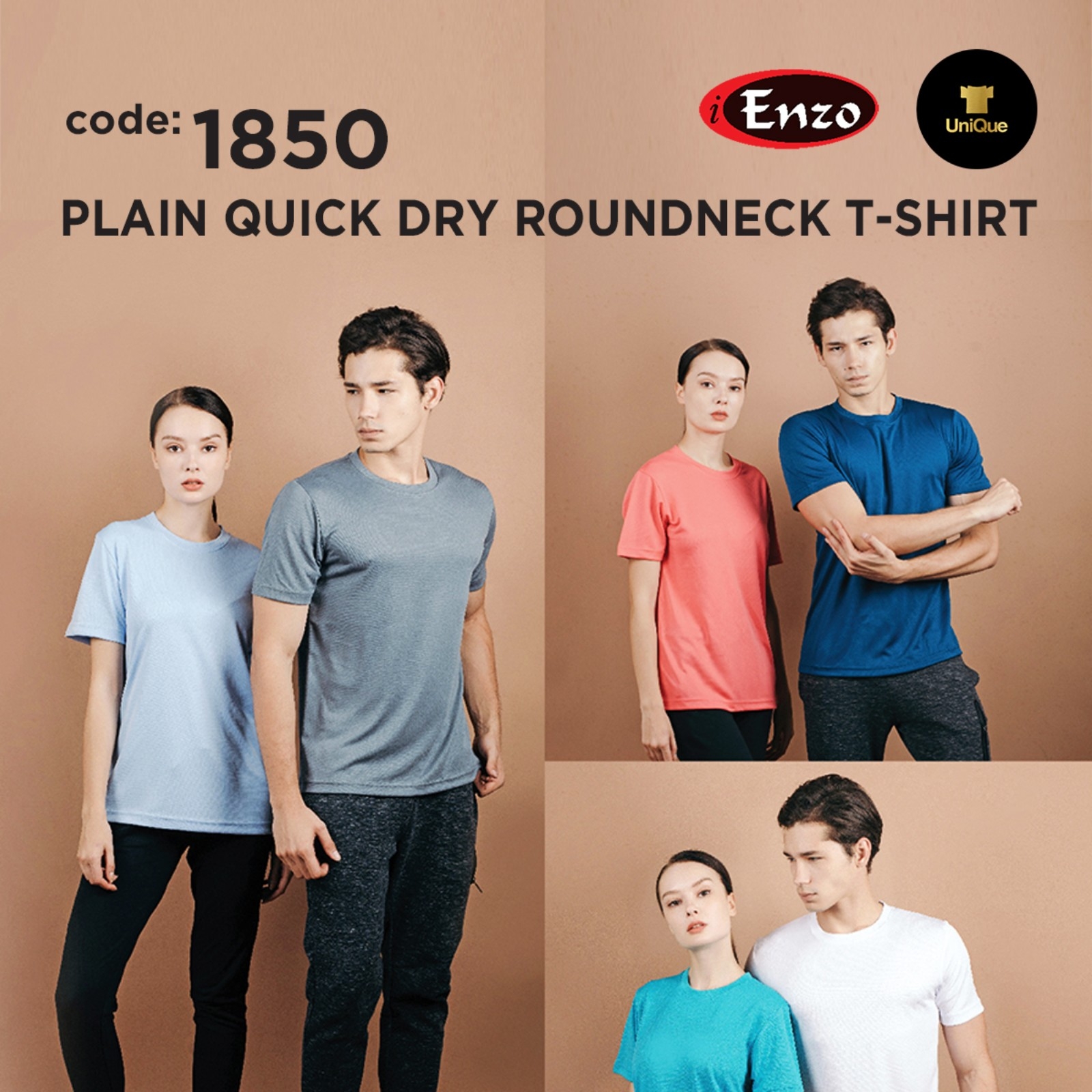 Roundneck T-shirt / Plain Quick Dry Roundneck T-shirt / Adult ENZO 1850