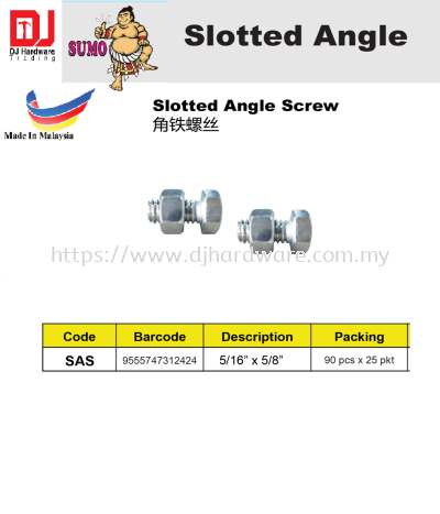 SUMO SLOTTED ANGLE SLOTTED ANGLE SCREW 9555747312424 SAS (CL)