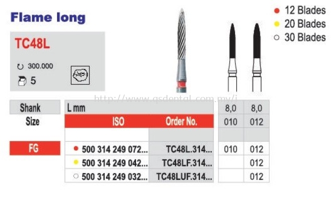 TC48L Flame Long De-Bonding Bur