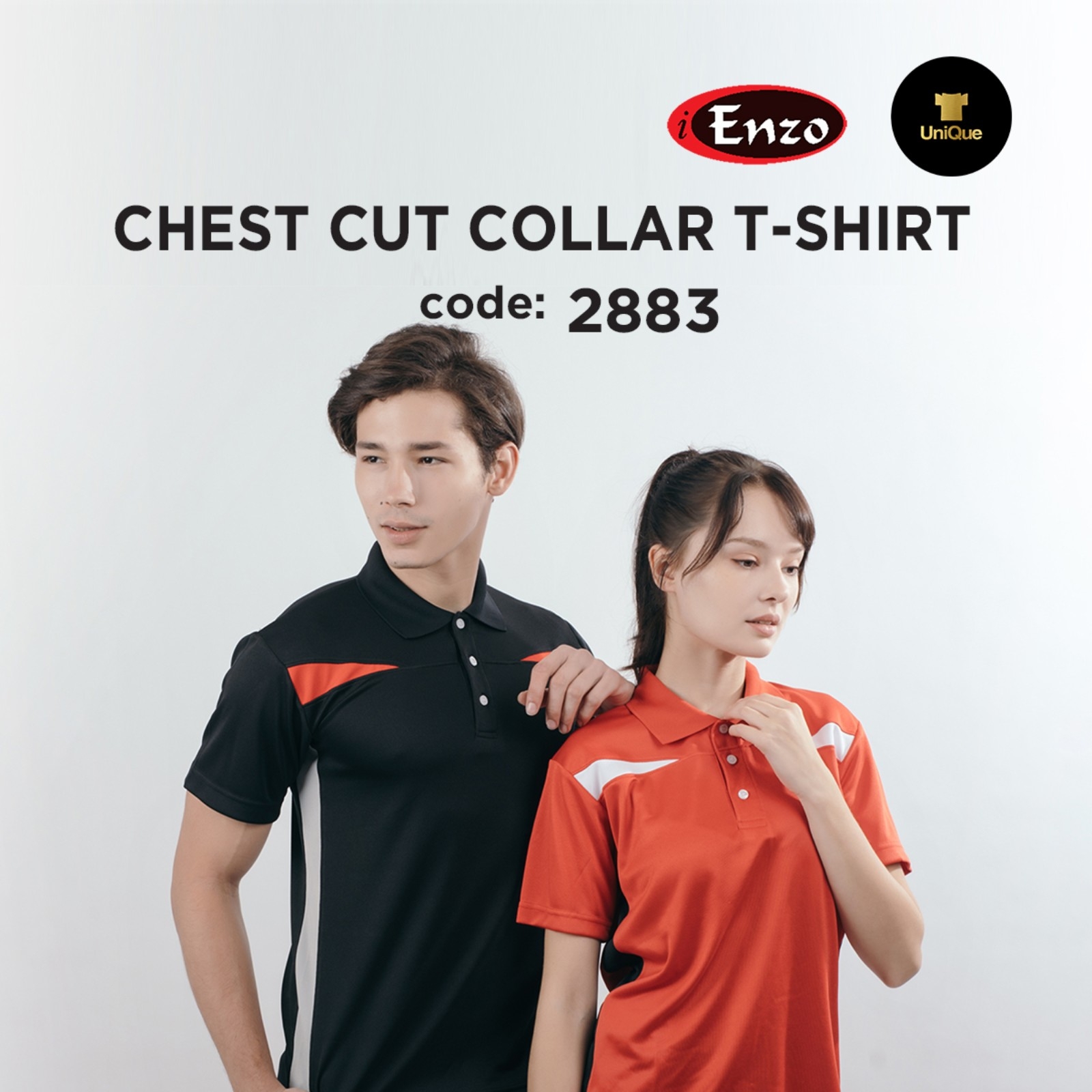 Unisex T-shirt Collar | Plain Collar T-shirt |  Polo T-shirt | Adult / Unisex 2883 CHEST CUT COLLAR T-SHIRT
