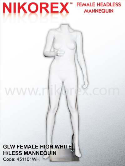 451101WH- FEMALE FIBER HEADLESS MANNEQUIN G.WHITE (GLW-1H)