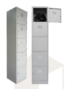 5 compartment steel locker 381W