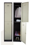 2 compartment steel locker with 1 hanging bar and 1 steel fixed shelve each Steel cabinet